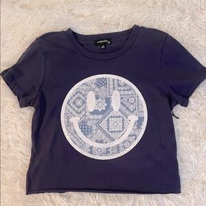 Originality Navy Blue Kids T-Shirt with Smiley Design Size Medium NWT